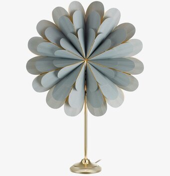 Bild av dekorativ bordslampa i grått och mässing