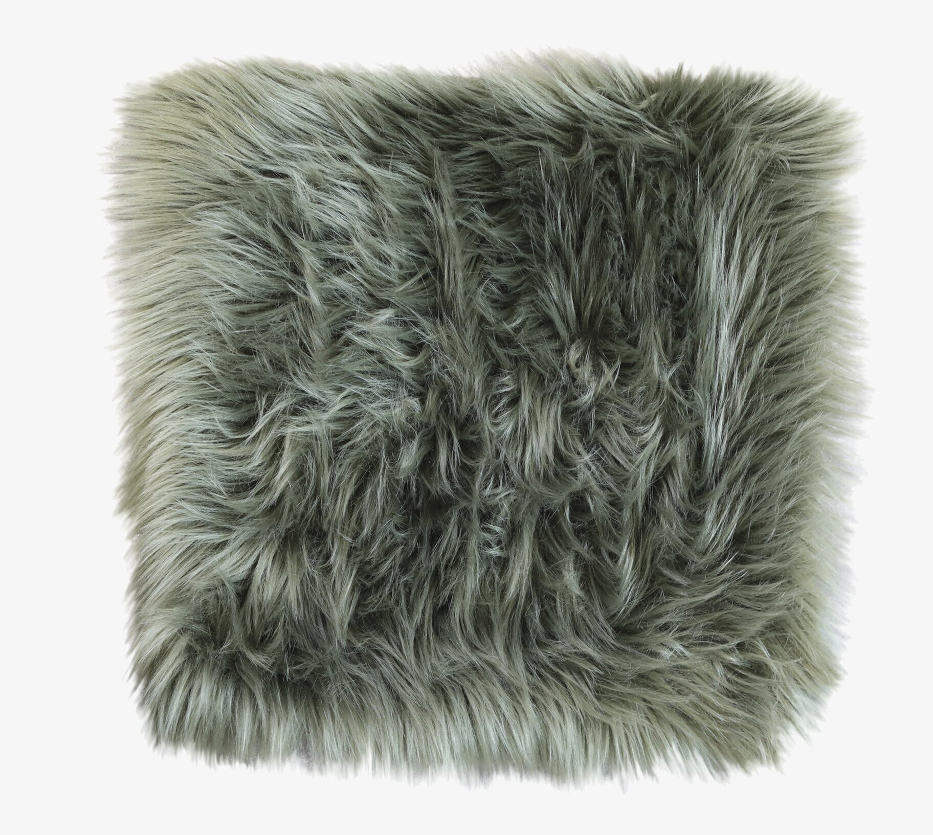 Bild av grön sittdyna med fluffig och elegant design