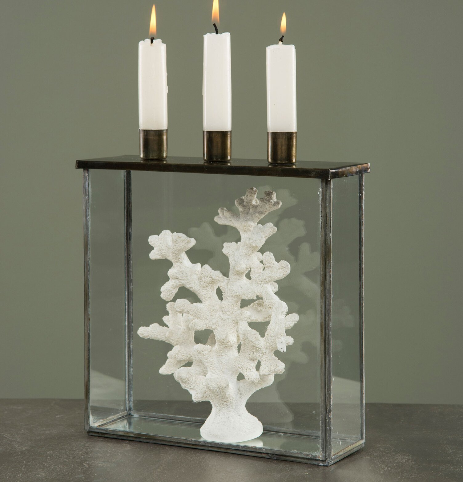 Glasbox Med Ljushållare från A Lot Decoration med tre ljus