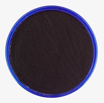 Bild av ansiktsfärg i svart med blå förpackningskant