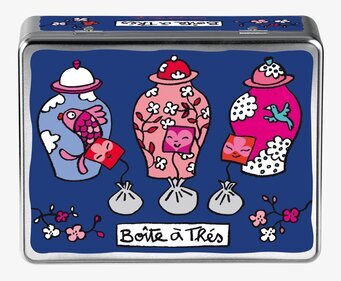 Bild av färgglad plåtlåda med asiatisk inspirerad design
