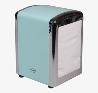 Bild av retro servettställ med mintgrön och kromfinish