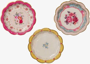 Bild av färgglada pappersassietter med unika mönster