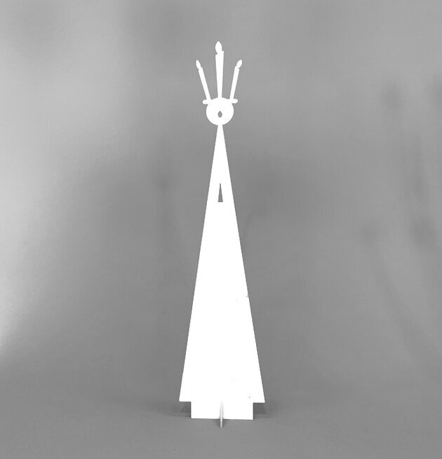 Bild av stiliserad Luciafigur i minimalistisk design