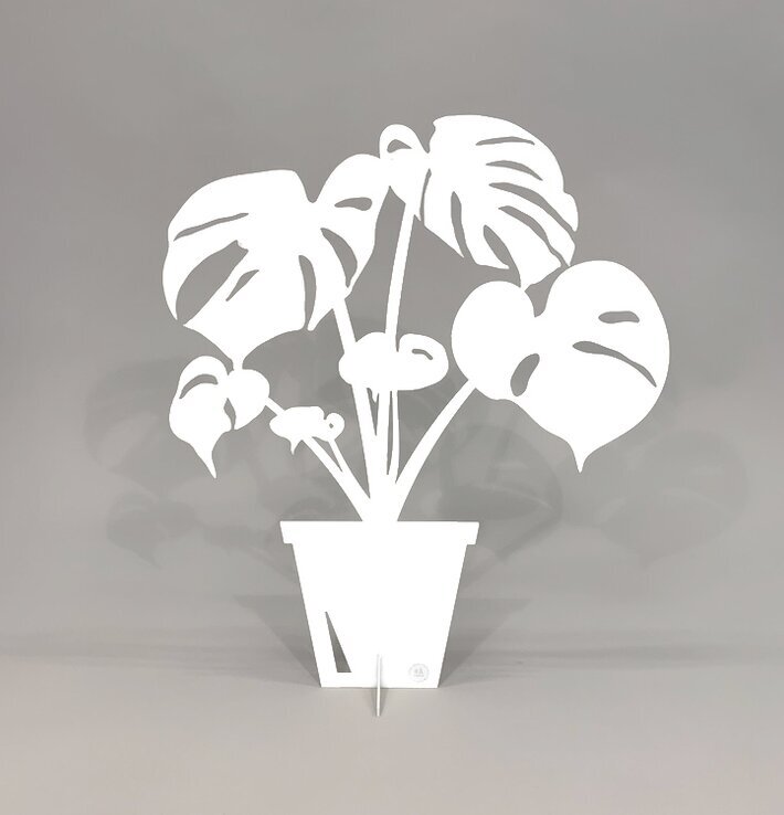 #ÄlskaPlåt Monstera Vit från Älskaplåt, vit plåtsiluett