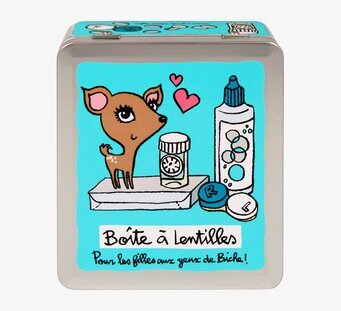 Bild av blå plåtburk med charmig och lekfull design