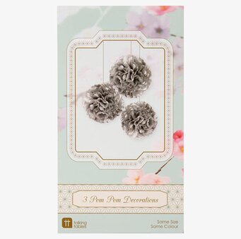 Bild av eleganta silver pom-poms för festdekoration