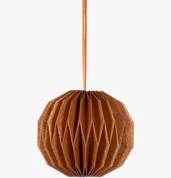 Bild av dekorativ lampa i koppar med origamidesign