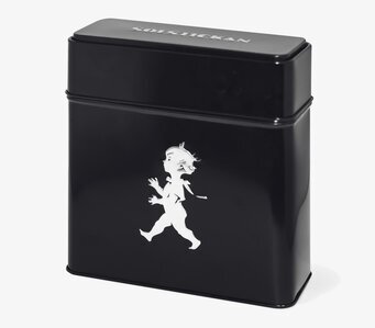 Foto av elegant och stilren plåtburk för kaffefilter