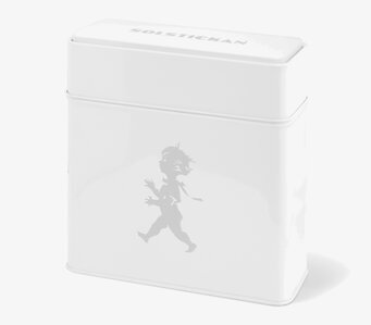 Bild av stilren plåtburk för kaffefilter i köket