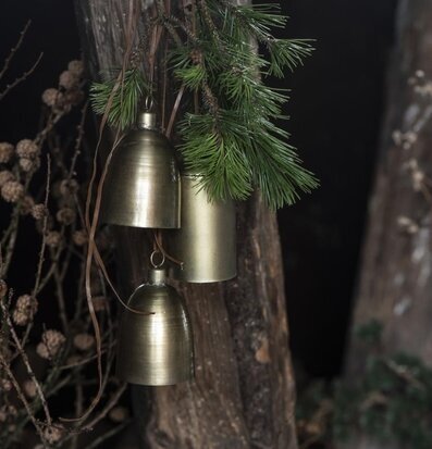 Bild av rustika bjällror med naturinspirerad estetik