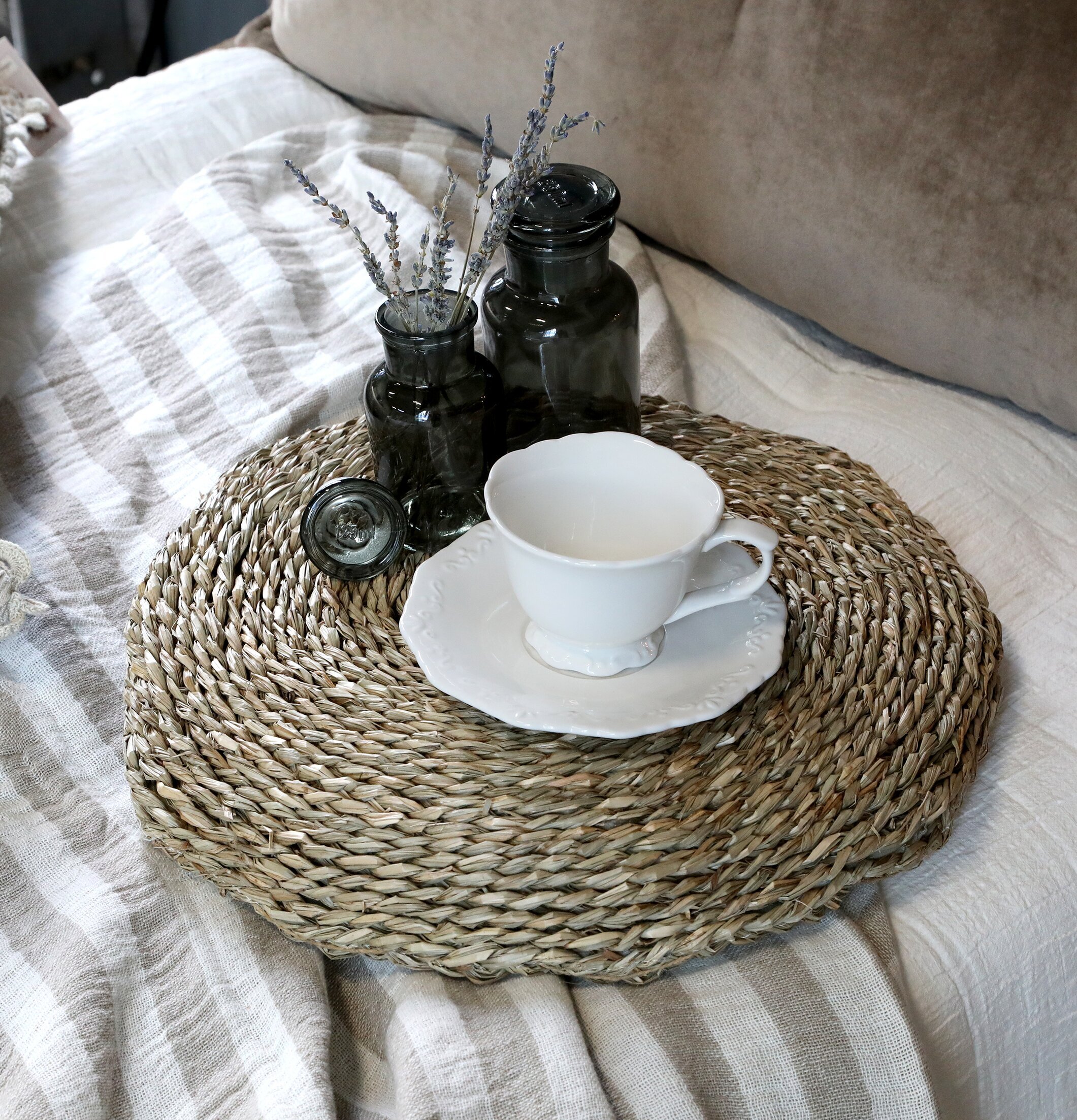 Franska Apotekarglas Set/5 Grå från Chic Antique