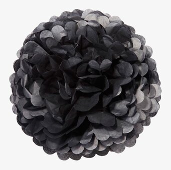 Bild av elegant svart pompomboll med tredimensionell form