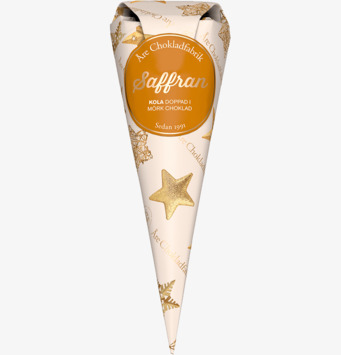 Bild av en lyxig chokladstrut med festlig design