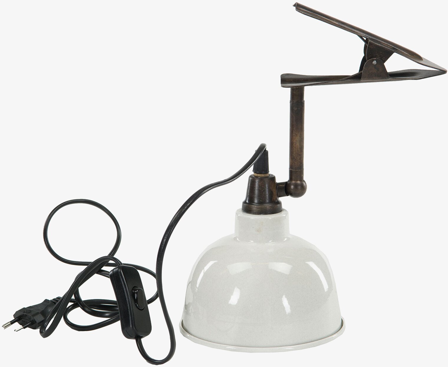 Lampa Clip El Emalj Vit från A Lot Decoration med klämma
