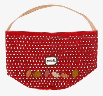 Bild av färgglad förvaringspåse med prickigt mönster