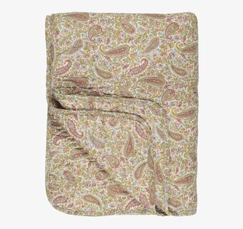 Bild av pläd med paisleymönster i jordnära toner