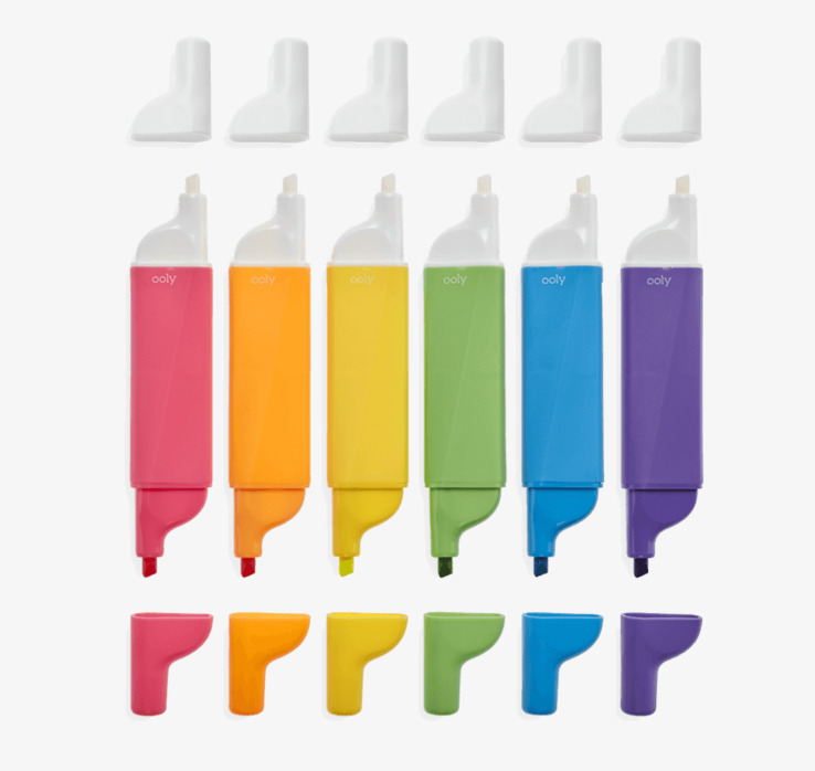Do-Overs Erasable Highlighters från Ooly i sex färger