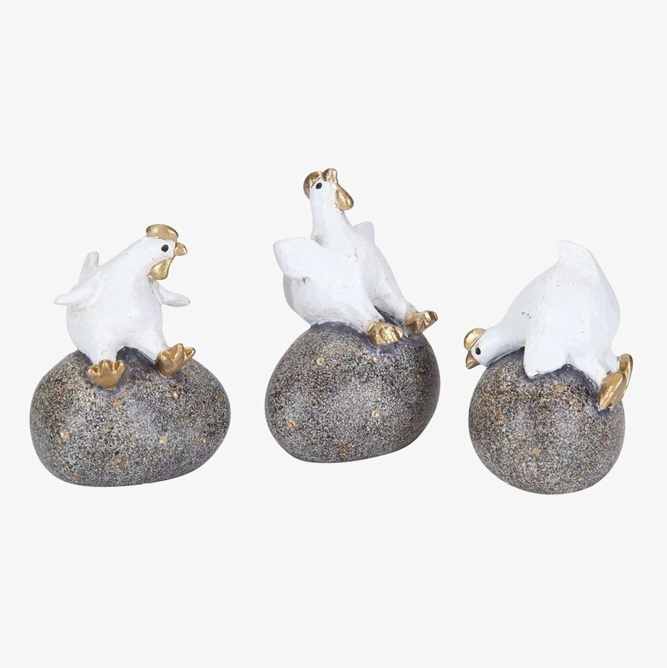 Hönor På Ägg Vit/Guld 3-Pack från Nääsgränsgården