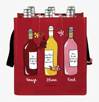 Bild av dekorativ och praktisk vinväska för flasktransport