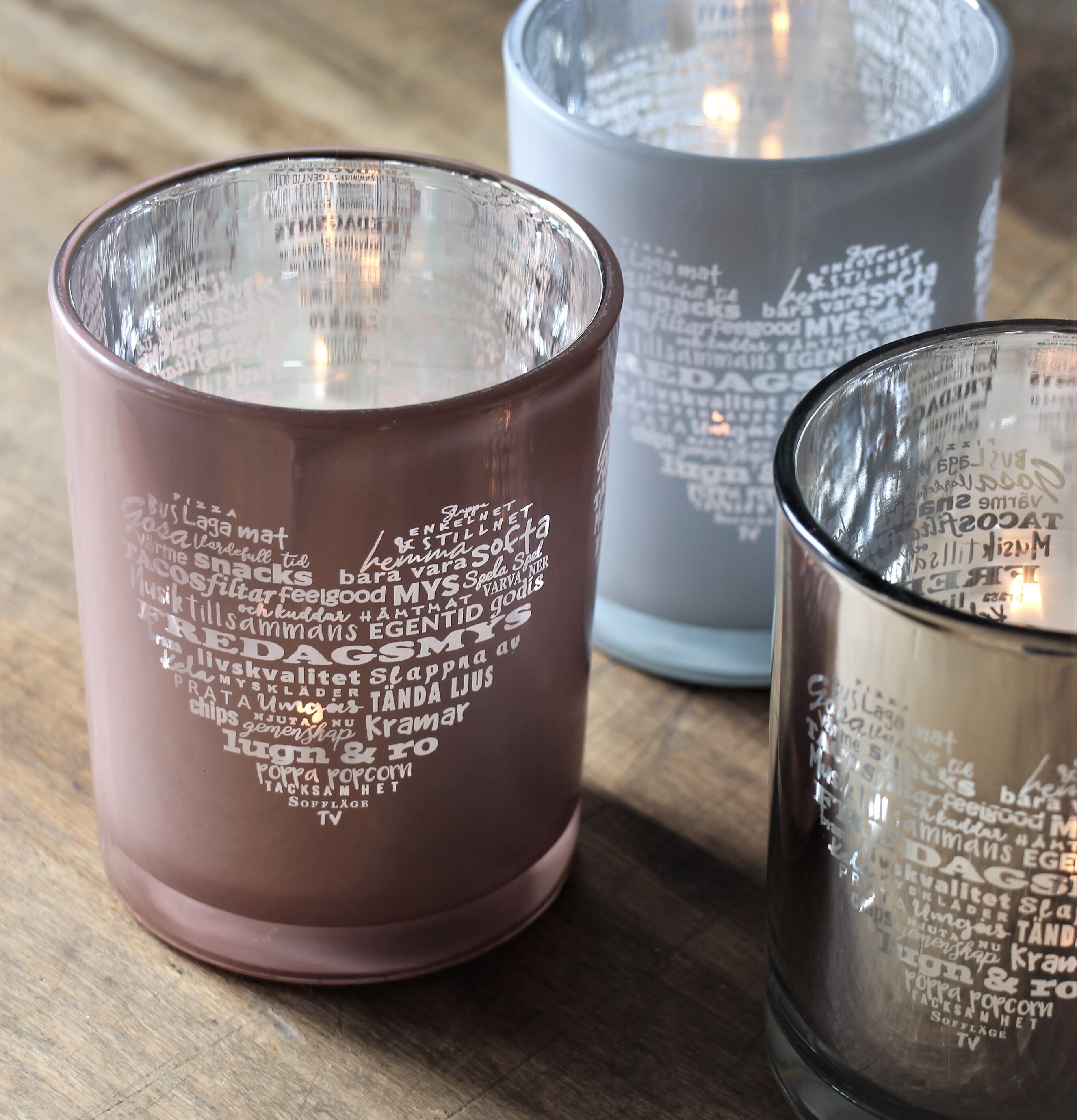 Ljuslykta Fredagsmys Hjärtat Silver från Majas Cottage