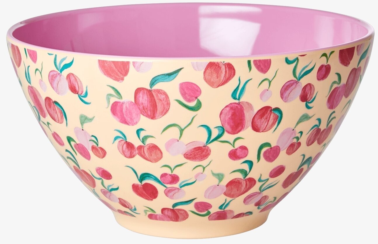 Salladsskål Peach Print från Rice med färgglatt persikomönster