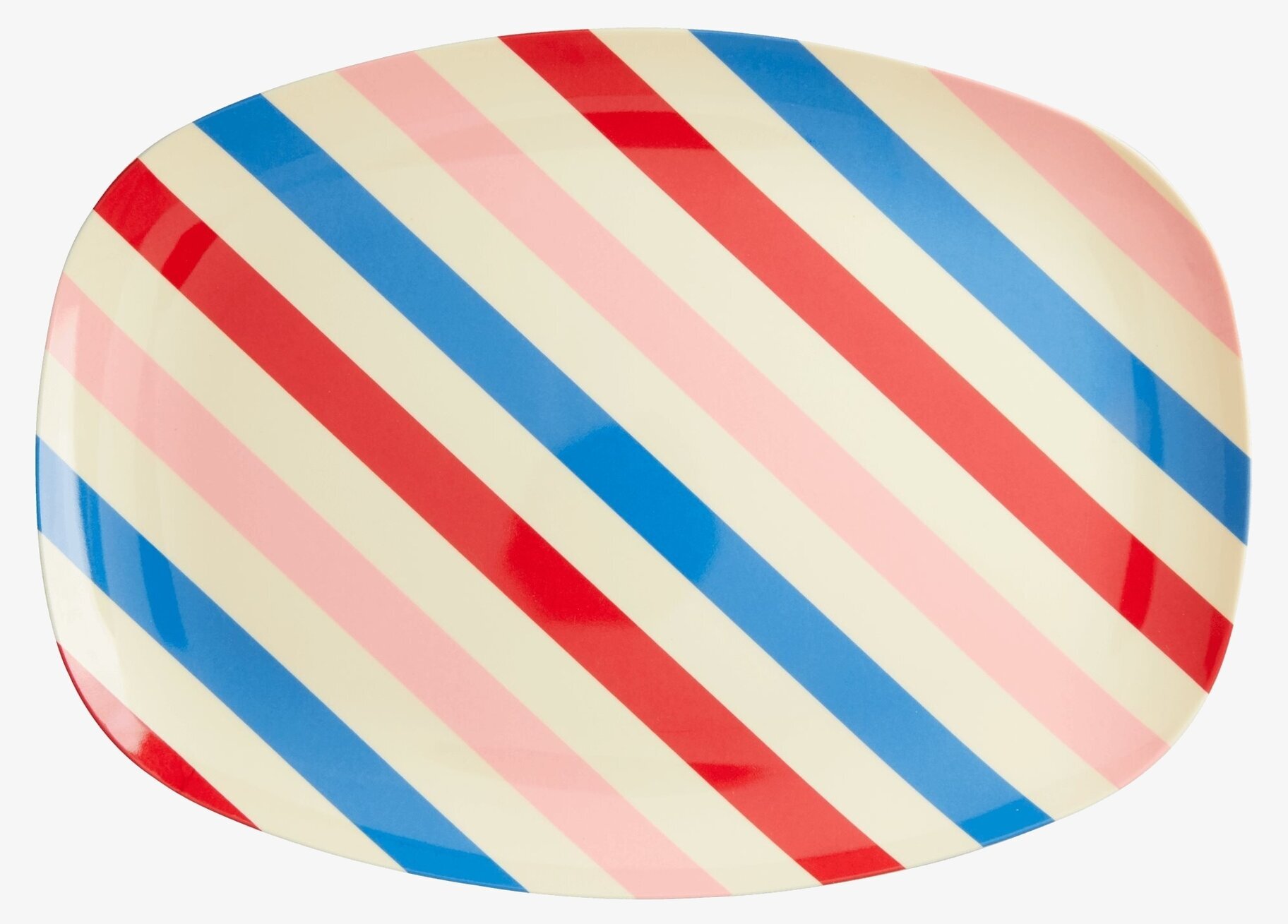 Tallrik Candy Stripes Print från Rice med färgglada ränder