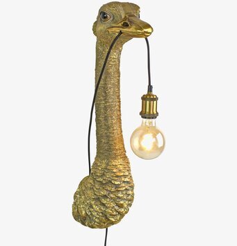 Bild av en unik och detaljerad strutsformad vägglampa