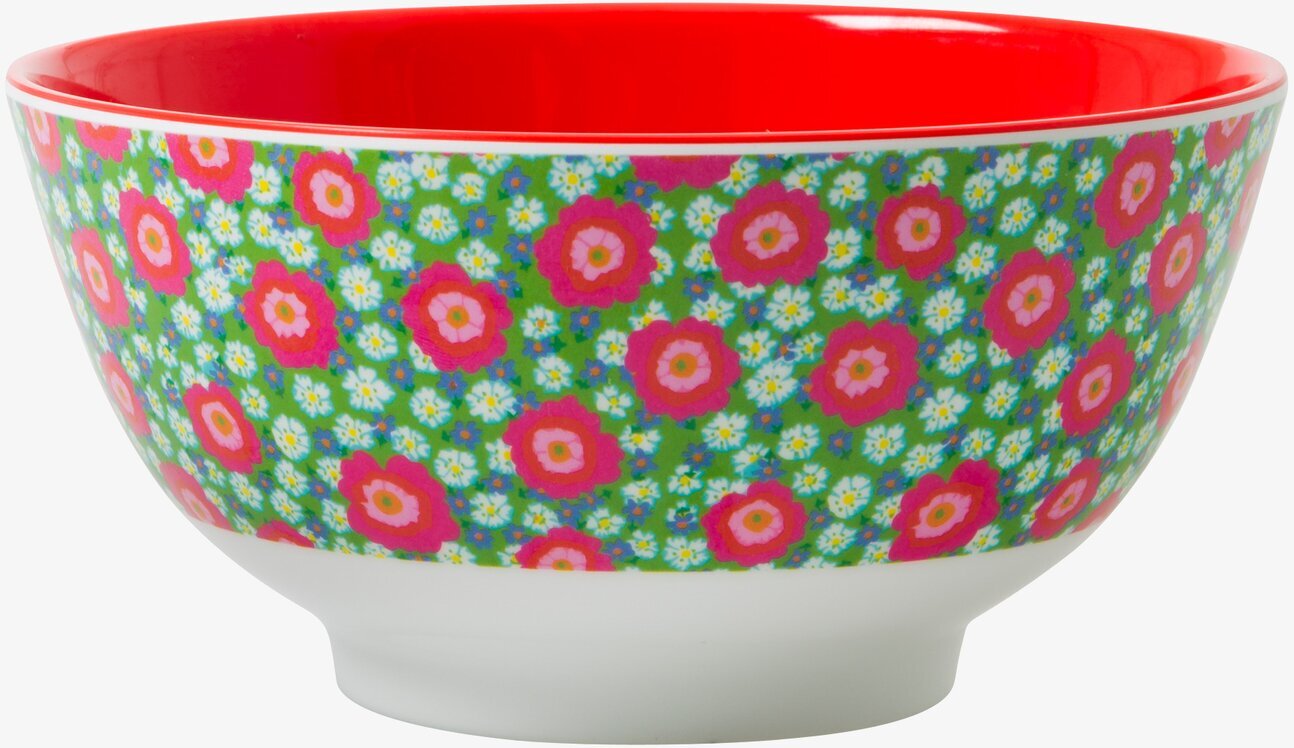 Skål Melamin Pion från Rice med färgglatt blommönster