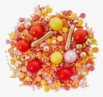 Bild av färgglad strösselmix för festliga desserter