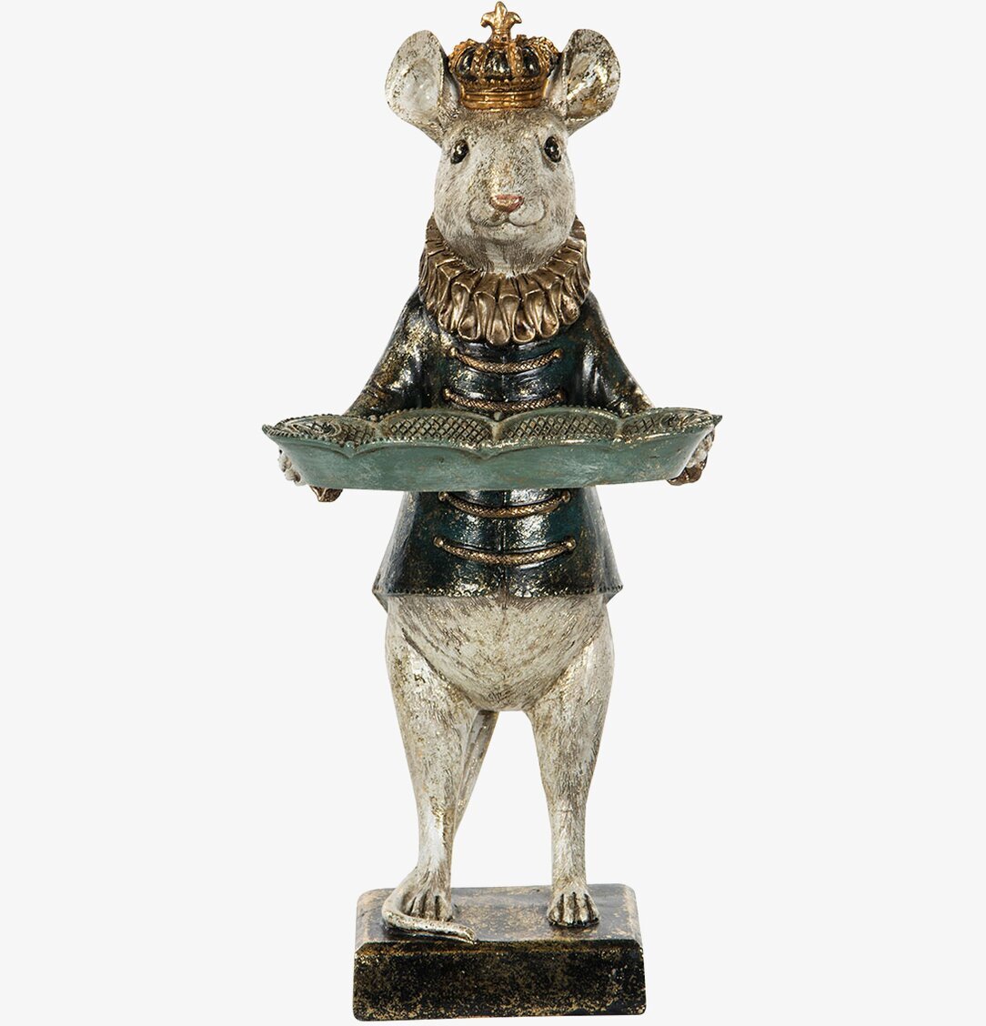 Mus Kung Med Fat från A Lot Decoration, detaljrik figur