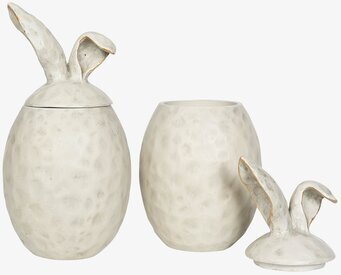 Bild av dekorativt ägg med kaninöron och förvaring