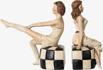 Bild av eleganta burleskfigurer på schackrutiga puffar