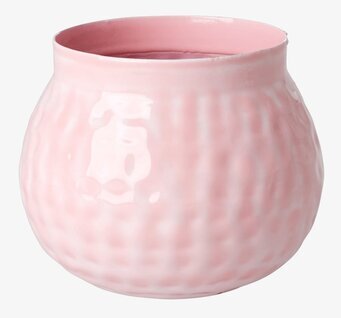 Bild av keramikblomkruka i mjuk rosa pastellfärg