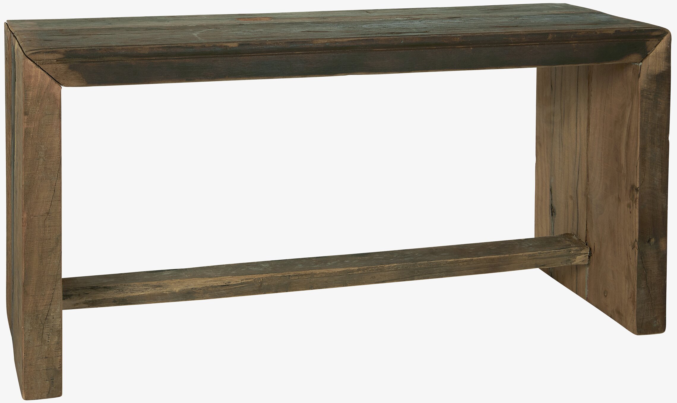 Foto av rustik träbänk med unik och funktionell design