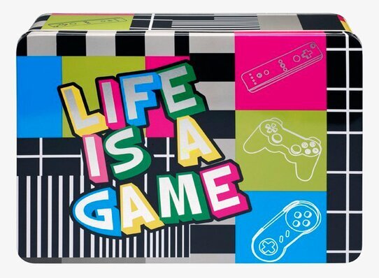 Plåtburk Life is a game från Derriére la porte, färgglad