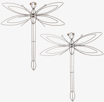 Bild av konstnärliga metalltrollsländor för väggdekor