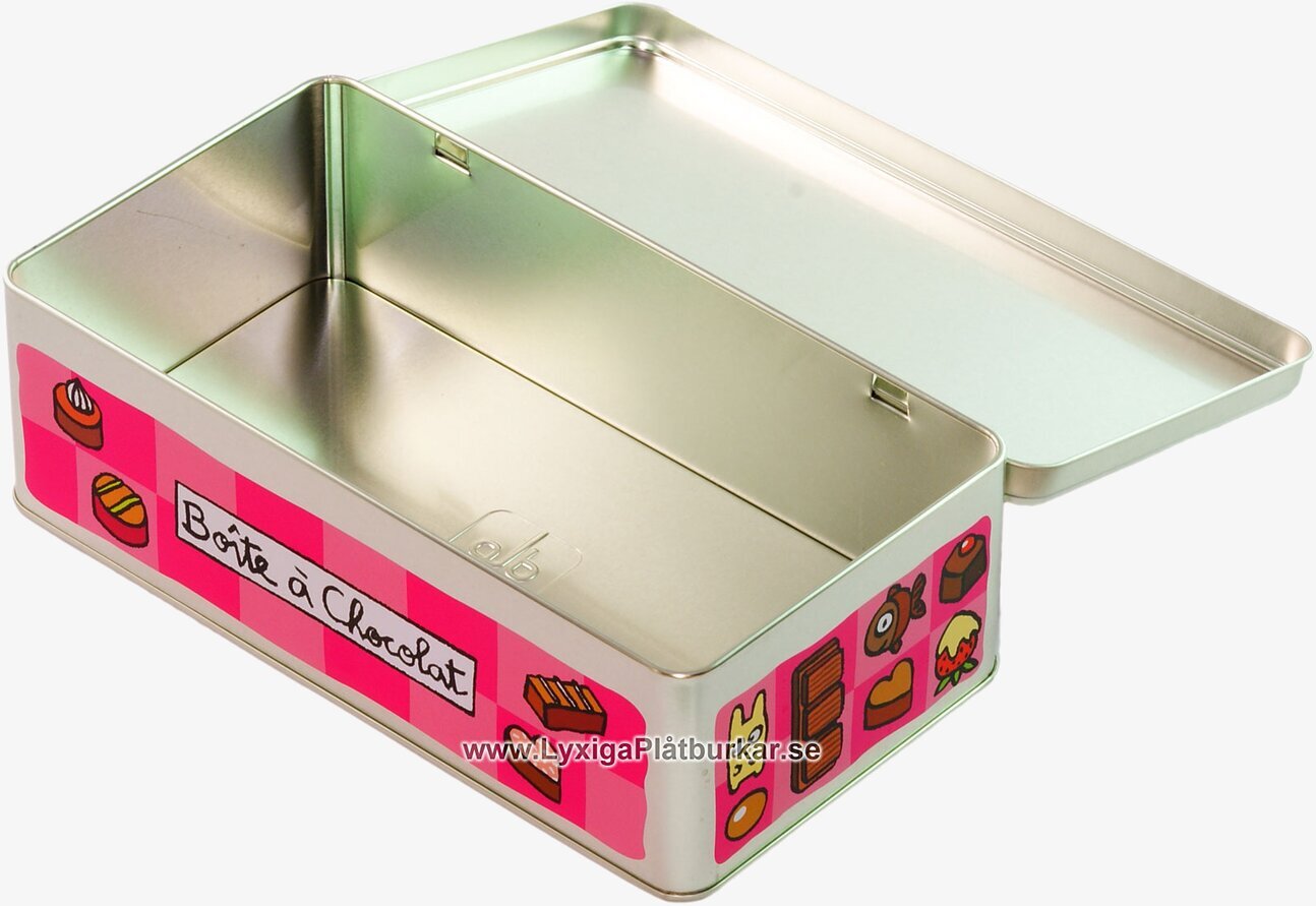 Plåtburk Praliner rosa från Derriére la porte med praliner