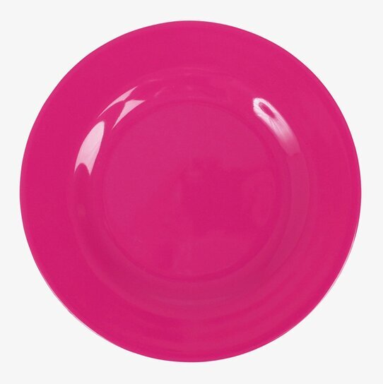 Bild av färgglad fuchsiatallrik i melamin för vardagsbruk