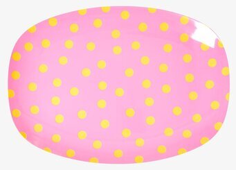 Bild av rektangulär tallrik med prickig design