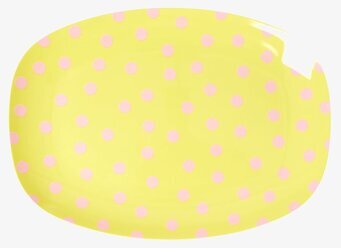 Bild av elegant tallrik med rosa prickigt mönster