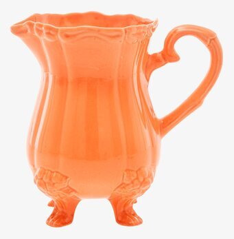Bild av multifunktionell orange keramikvas och kanna