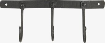 Bild av svarta väggkrokar i järn med industriell stil