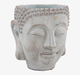 Bild av detaljerad skulptur i form av Buddha-kruka