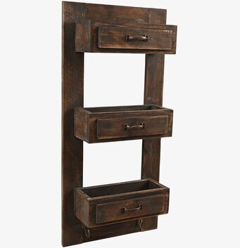 Bild av väggfast hylla med rustik och funktionell design