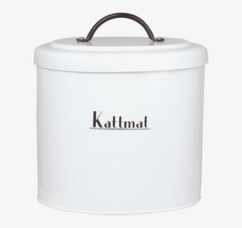 Foto av stilren och praktisk plåtburk för kattmat