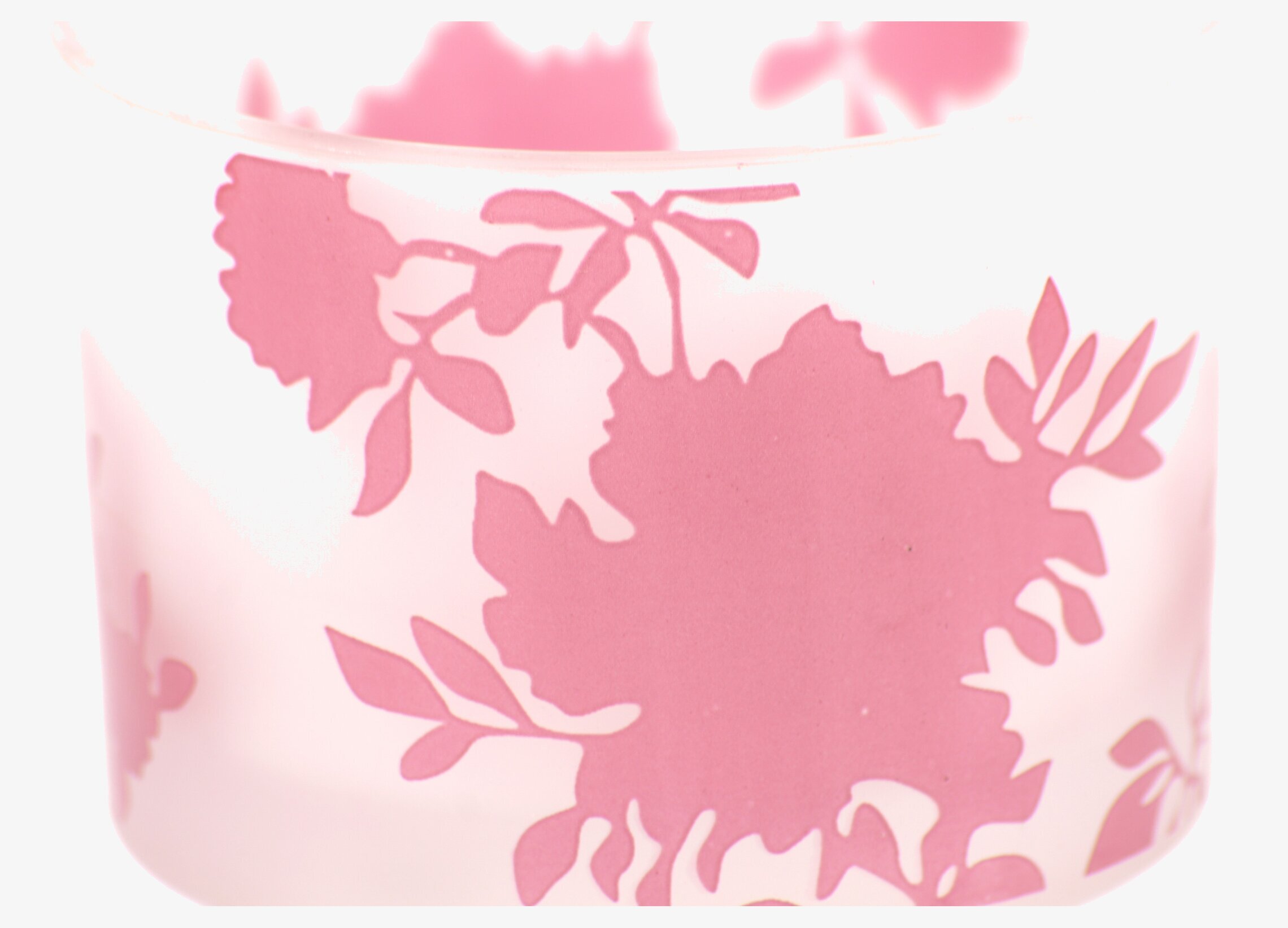 Ljuslykta/Godisskål Rosa från Dixie med blommigt mönster