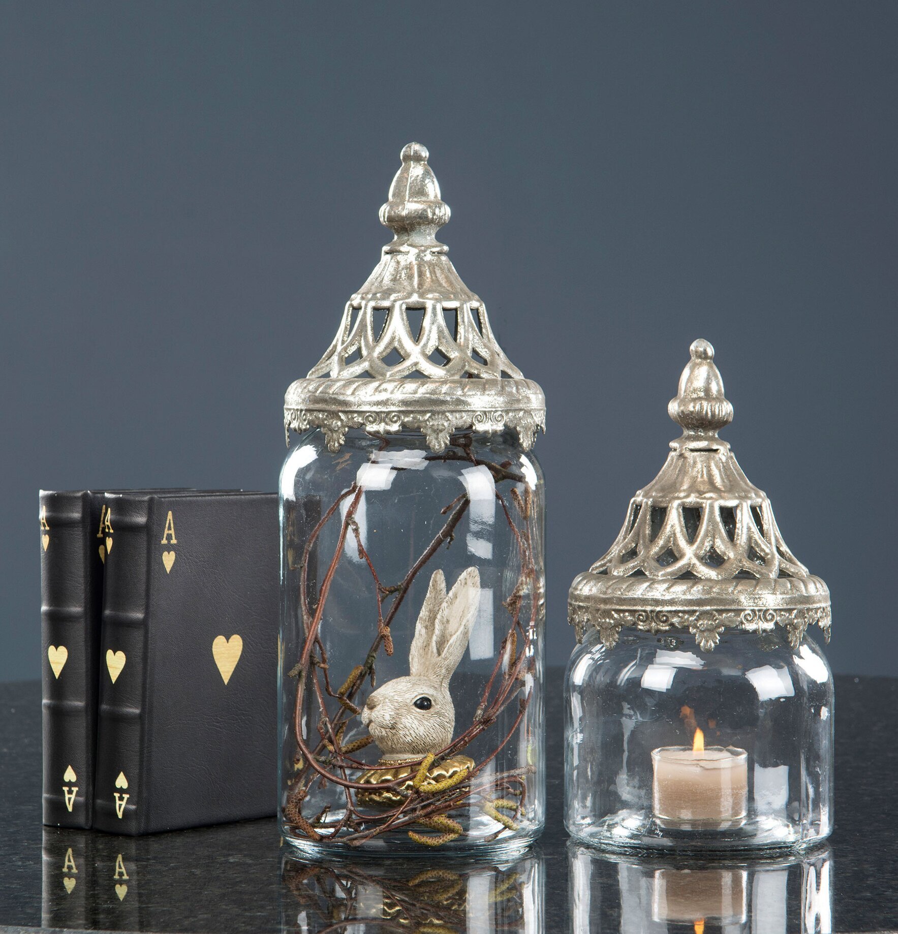 Kaninhuvud Stick Poly från A Lot Decoration i glasburk