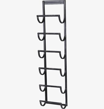 Bild av vinställ i antik svart finish för väggmontering