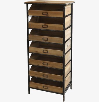 Bild av elegant skåp med sju lådor och rustik charm